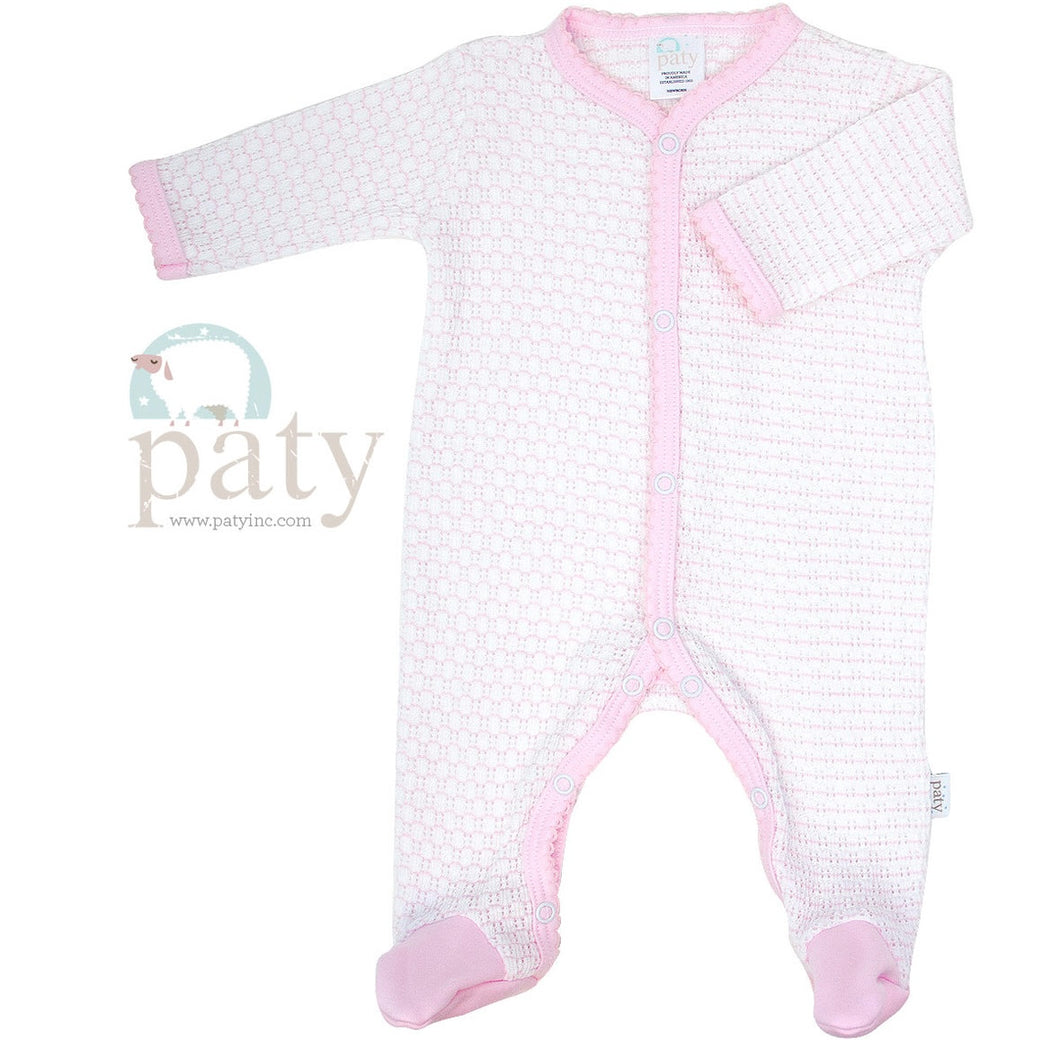 Pink Solid Paty Footie