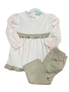 Pink & Tan Ruffle Set by Squiggles