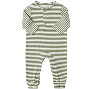 Sage/White Stripe Romper by Me & Henry