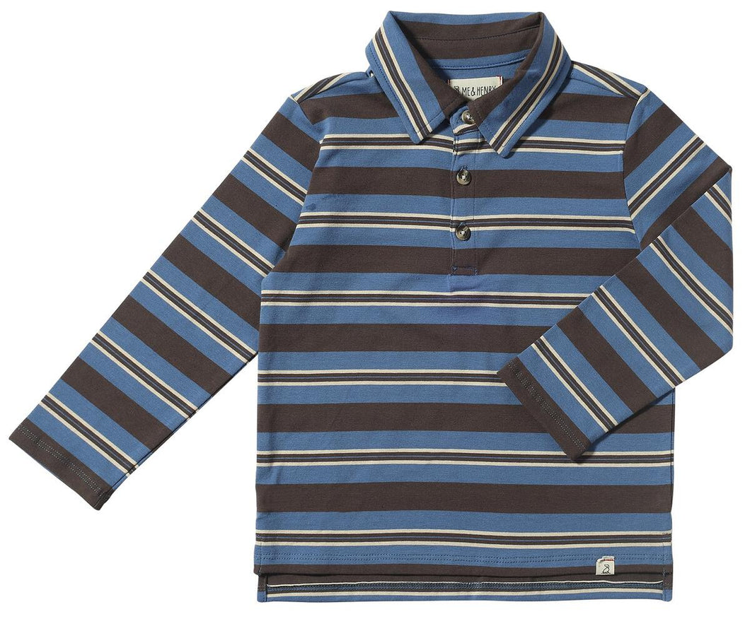 Grey/Blue Stripe Polo by Me & Henry