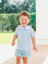 Load image into Gallery viewer, Powder Blue Plaid Bloomer Set by Jellybean COMES IN APRIL
