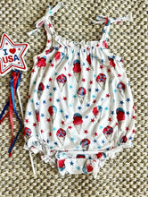 Load image into Gallery viewer, Red,White,&amp;Blue Snowcones Sunsuit
