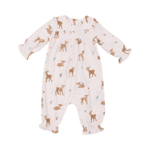 Soft Deer Smocked Romper by Angel Dear