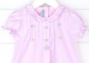 Ornament Embroidered Pink Dress by Sweet Dreams