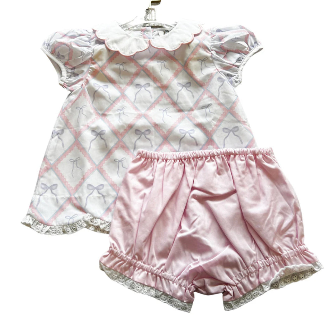 Ribbons and Bows Girls Top and Bloomers Set by Hamner Hill
