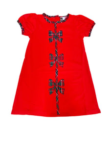 Red Holly Bow Dress by Banana Split