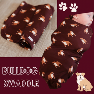 Maroon Bulldog Swaddle