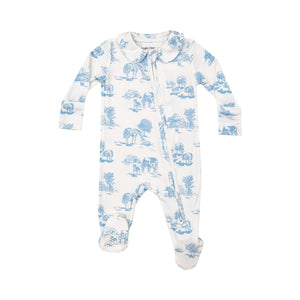 Farm Toile Footie by Angel Dear