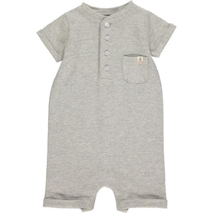 Grey Ribbed Henley Romper by Me & Henry