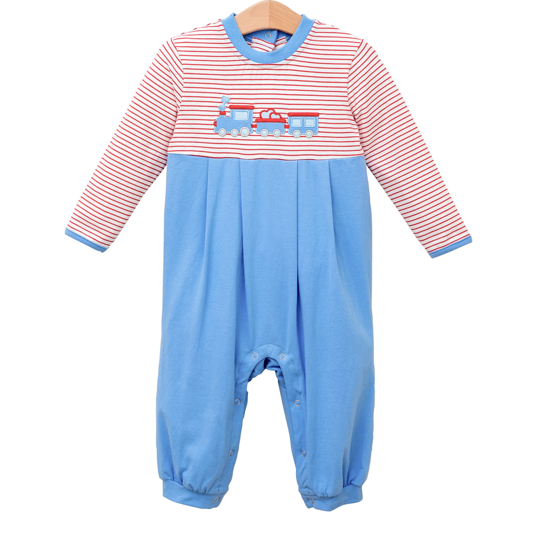 All Aboard Heart Train Romper by Jellybean