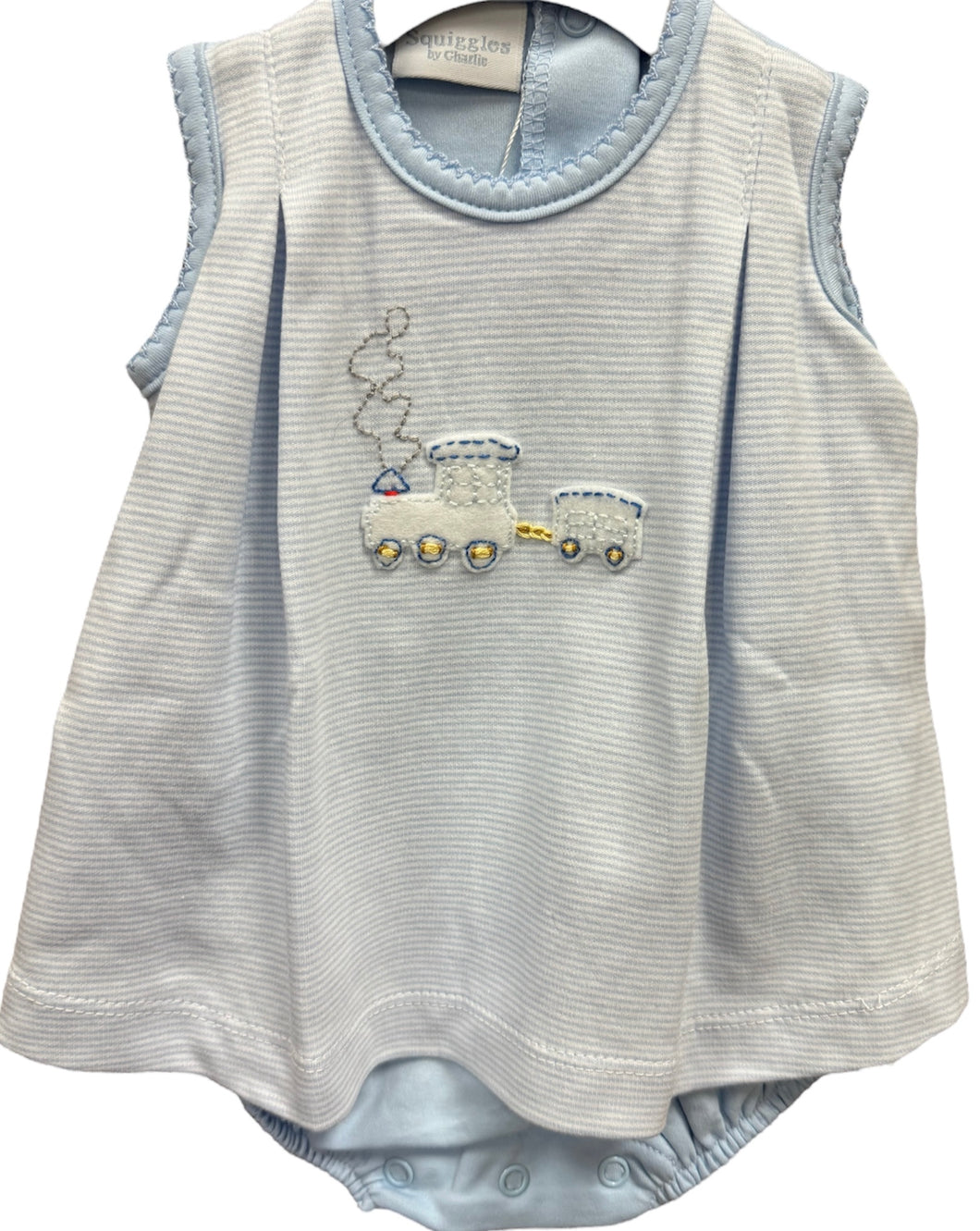 Striped Train Sunsuit Bubble by Squiggles