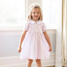 Load image into Gallery viewer, Pink Trellis Bows Charlotte Dress by Jellybean (ARRIVING IN APRIL)
