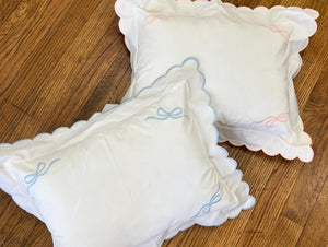 Scalloped Bow Detail 12x16” Pillow (Comes with Insert)