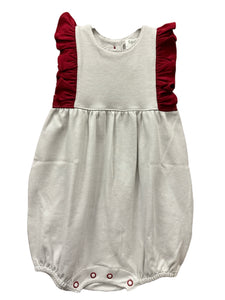 Maroon & Grey Ruffle Bubble by Squiggles