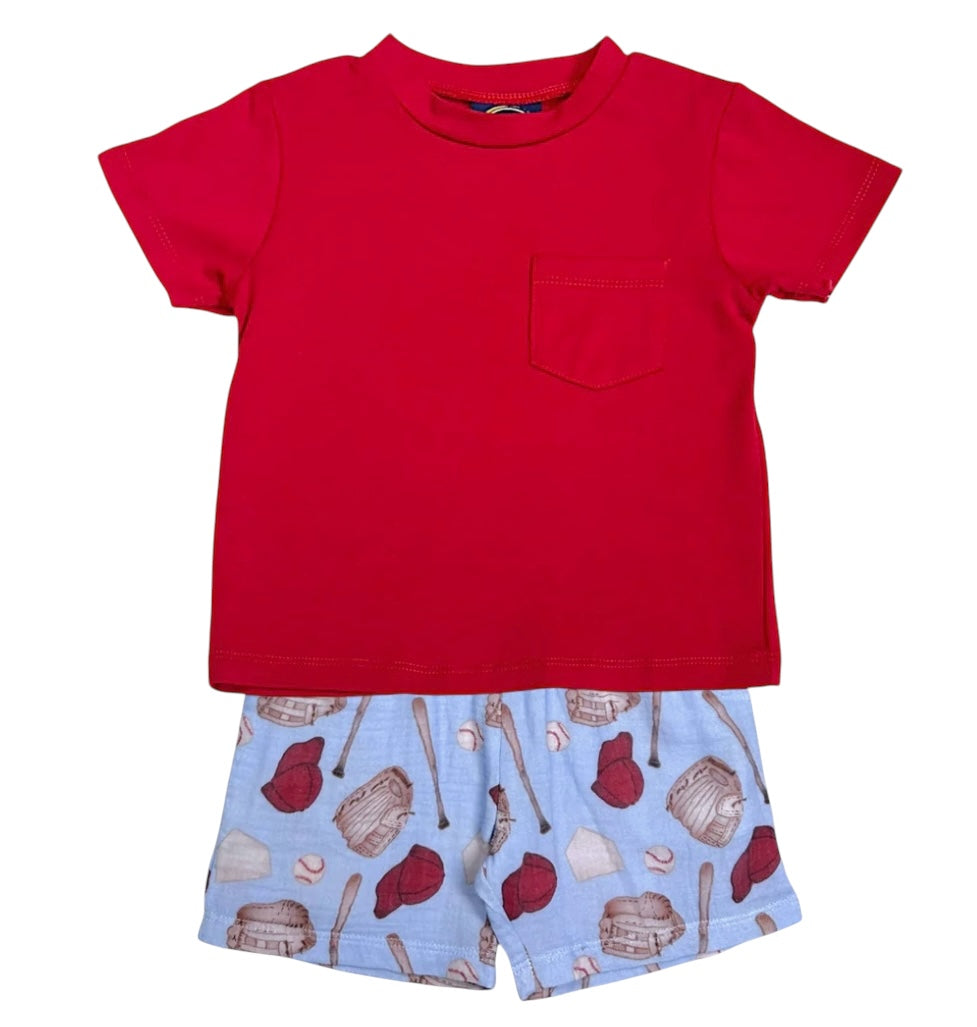 Baseball Pattern Short Set