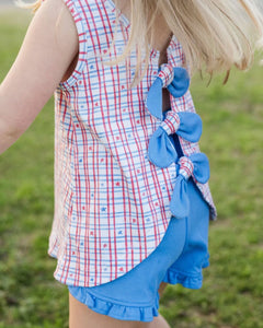 Stars & Stripes Patriotic Knit Bloomer/Short Set by James & Lottie