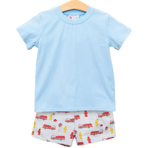 Firetruck Print Short Set by Jellybean (ARRIVING IN APRIL)