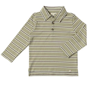 Sage/Brown Stripe Polo by Me & Henry