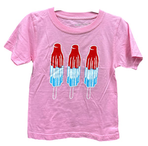 Patriotic Popsicle on Pink Shirt by Mustard & Ketchup Kids