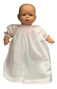 18” Large Doll: Brown Eyes with Pink Smocked Dress by Rosalina