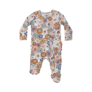 Brighton Floral Ruffle Footie by Angel Dear