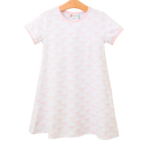 Pink Trellis Bow Sarah Dress by Jellybean (ARRIVING IN APRIL)