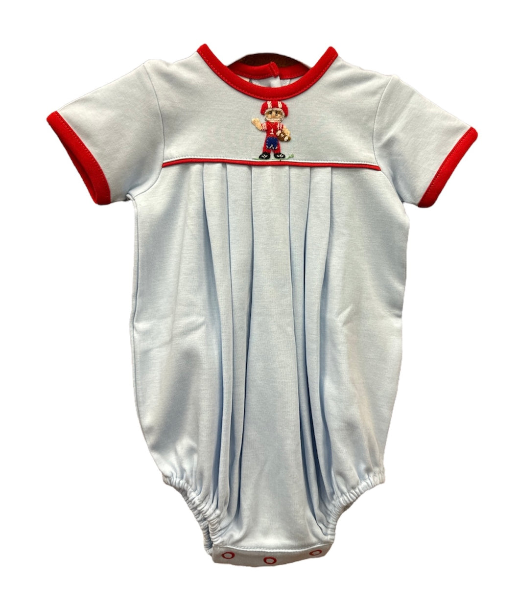 Blue & Red Football Romper by Squiggles