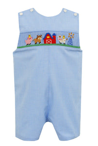 Blue Check Farm Boy’s JonJon by Petit Bebe