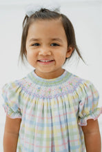 Load image into Gallery viewer, Pastel Color Smocked Plaid Dress
