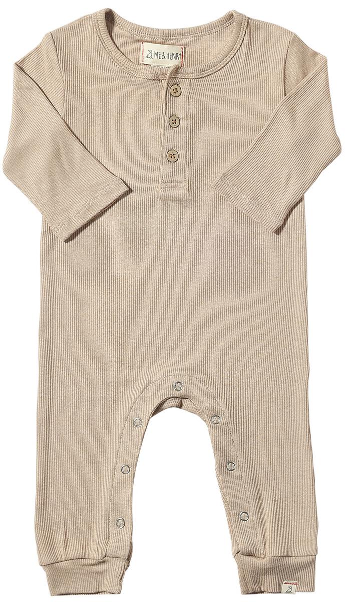 Beige Mason Ribbed Romper by Me & Henry