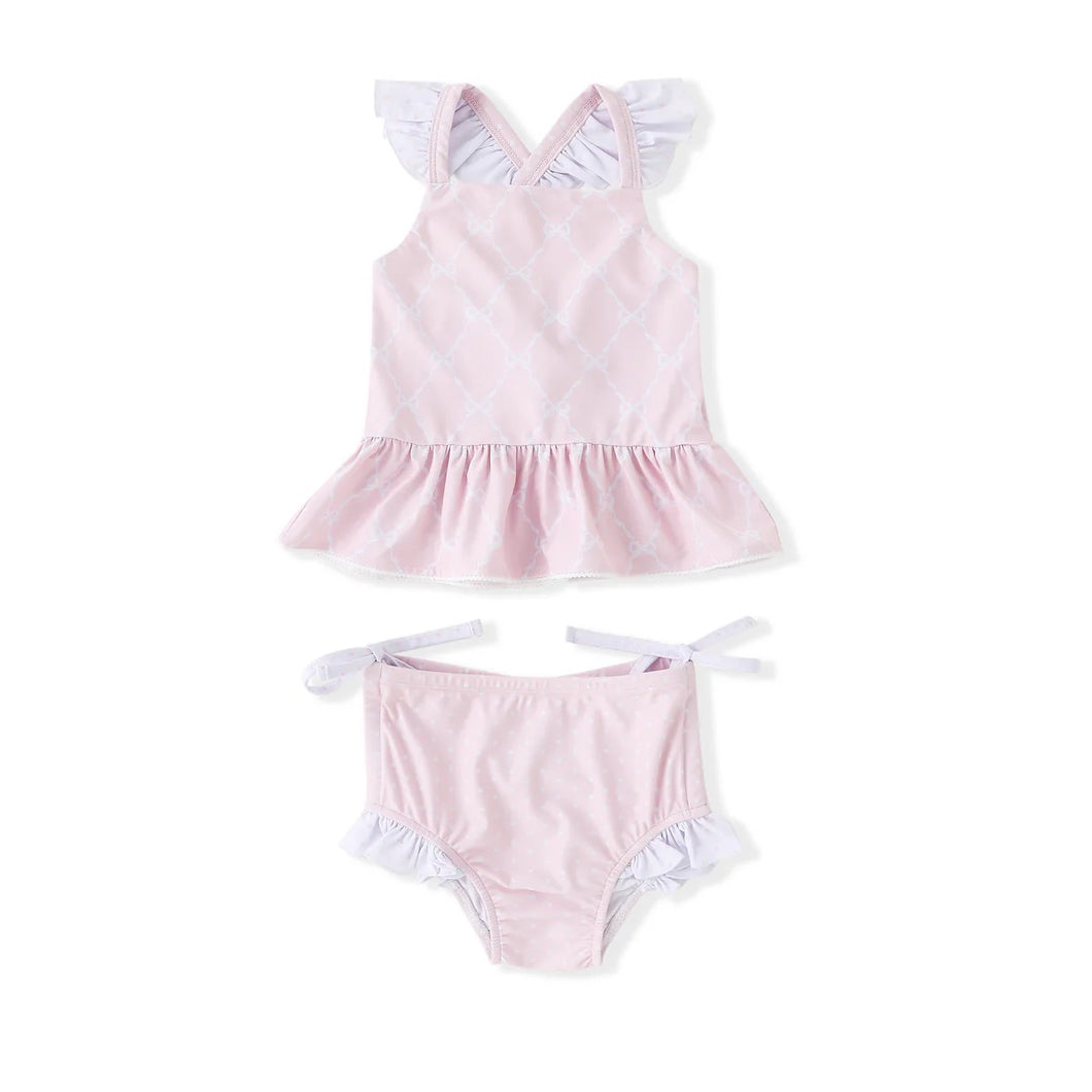 Pretty Pink Ribbon & Bows Two-Piece Swimsuit by Swoon Baby