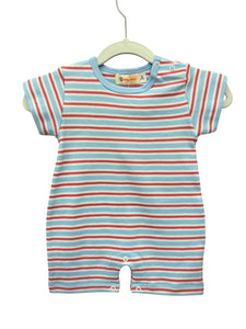 Red & Blue Striped Romper by Luigi