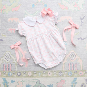 Pink Trellis Bow Charlotte Bubble by Jellybean (ARRIVING IN APRIL)