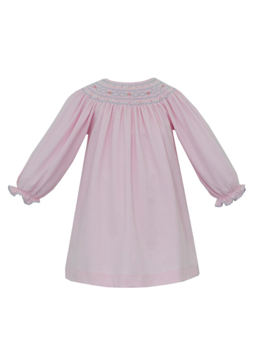 Pink Knit Bishop Dress by Petit Bebe