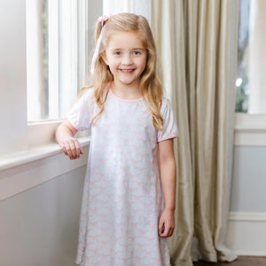 Pink Trellis Bow Sarah Dress by Jellybean (ARRIVING IN APRIL)