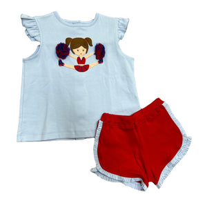 Blue & Red Cheerleader Short Set by Squiggles