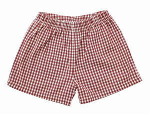 Maroon Touchdown Gingham Short Set