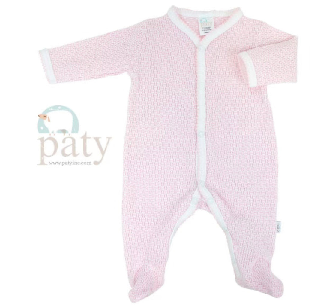 Pink w/ White Trim Footie by Paty