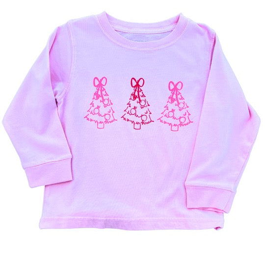 LS Light Pink Christmas Trios T-Shirt by Mustard & Ketchup Kids