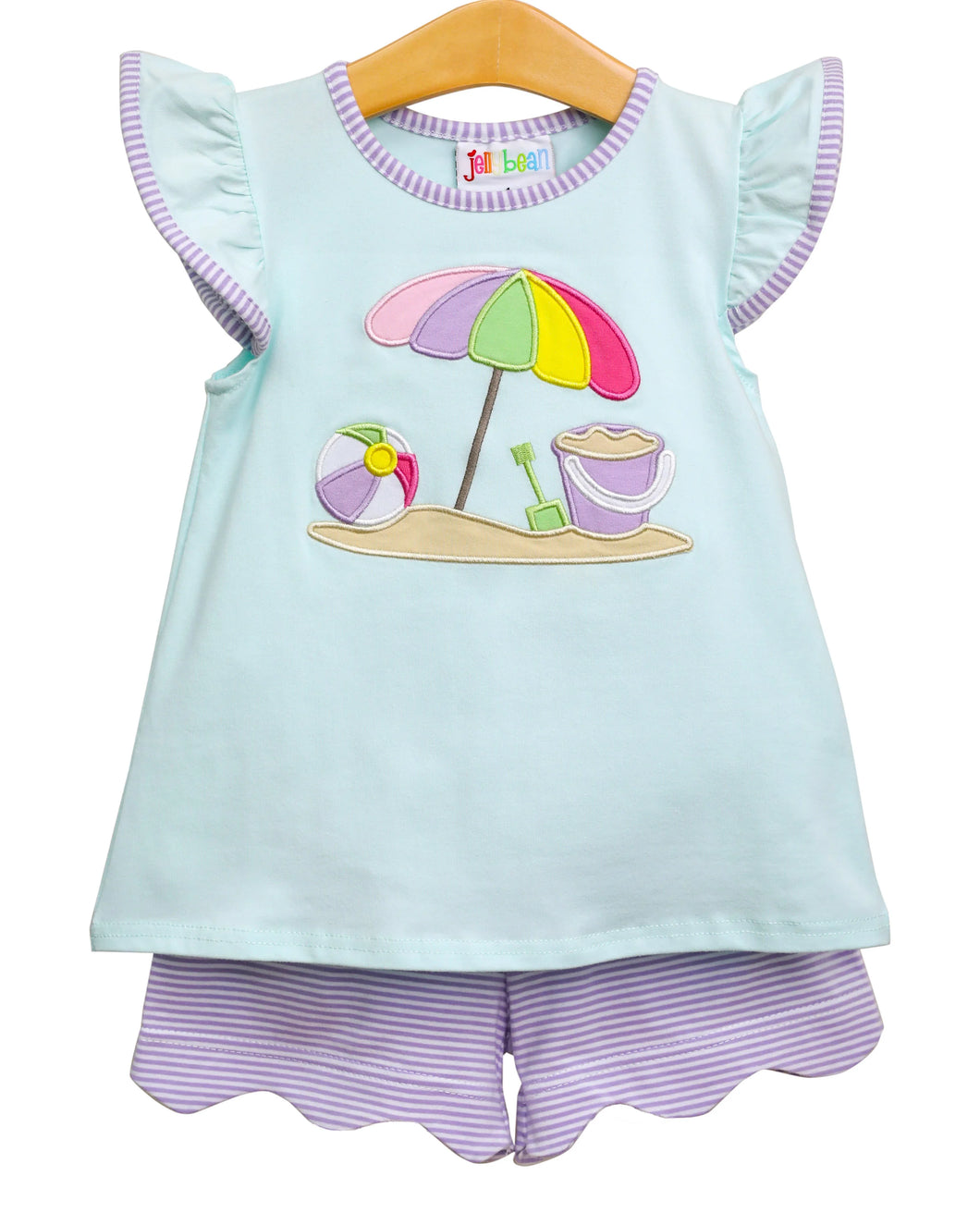 Beach Scene Scalloped Short Set by Jellybean