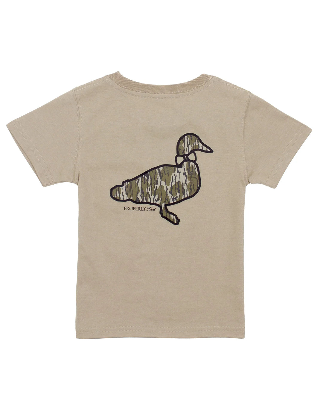 Boys Mossy Oak Logo SS Sand by Properly Tied