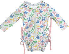 Load image into Gallery viewer, Bow-tiful LS Rashguard One-Piece Swimsuit by Swoon Baby
