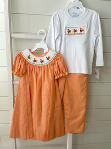 Orange Turkey Bishop Dress by Petit Bebe