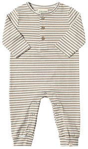 Taupe/White Stripe Mason Romper by Me & Henry