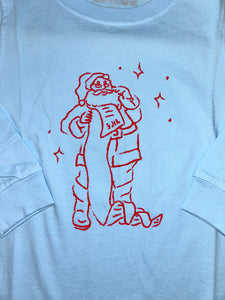 Lt. Blue Santa’s Good List LS T-Shirt by Mustard & Ketchup