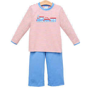 All Aboard Heart Train Pant Set by Jelly Bean