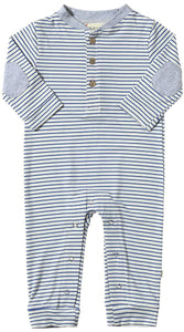 Royal/White Stripe Henley Romper by Me & Henry