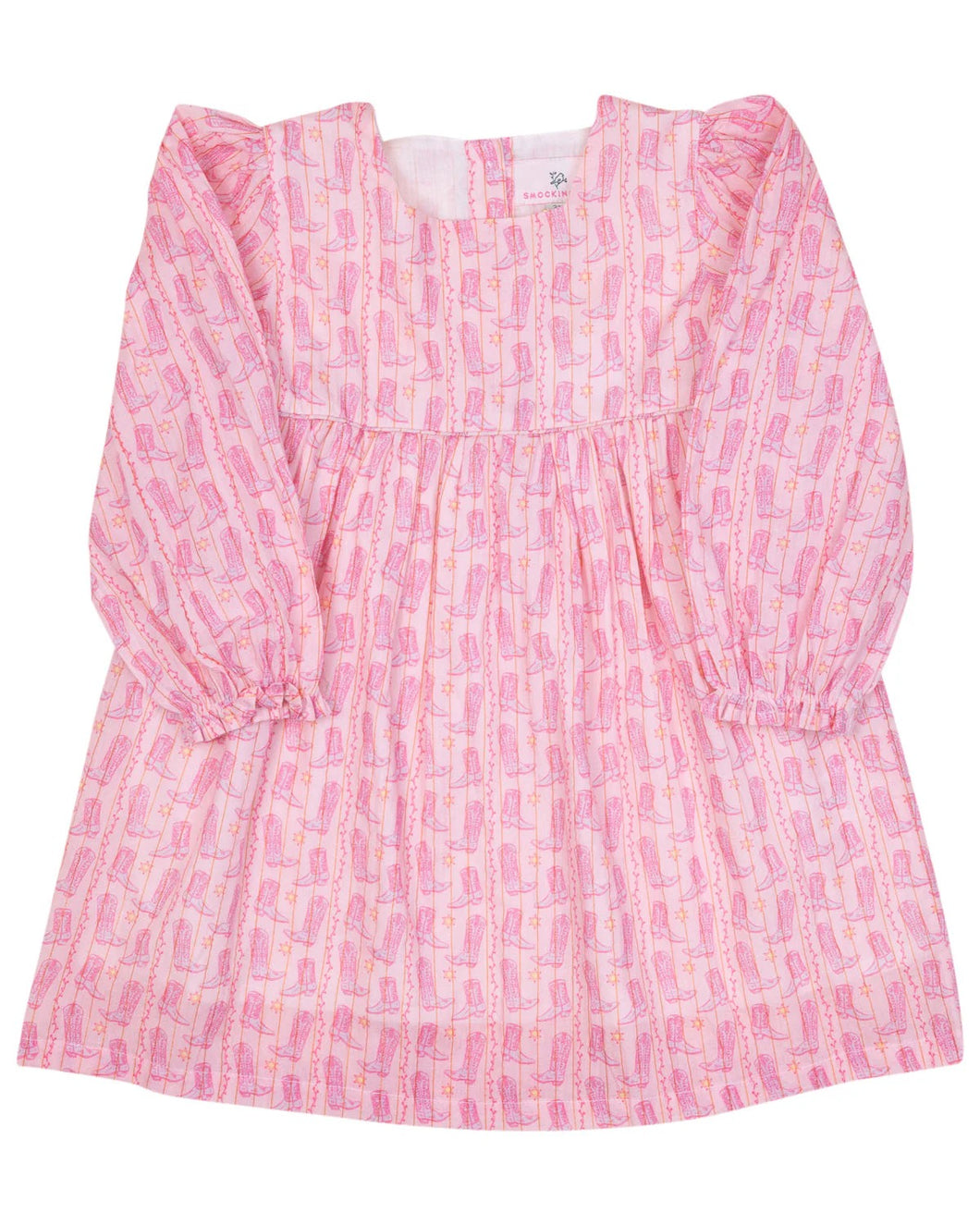 Cowgirl Boots with Gold Dress by Smockingbird