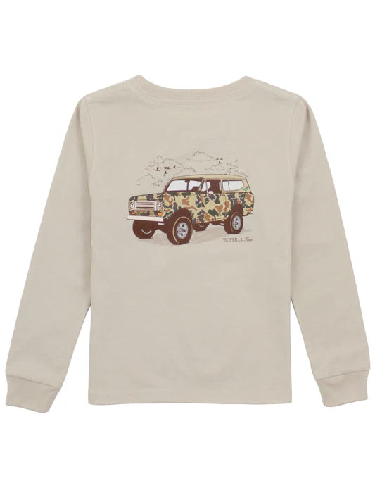 Boys Camo Truck LS Linen by Properly Tied