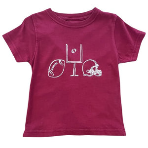 SS Maroon/White Football Trio T-Shirt by Mustard & Ketchup Kids